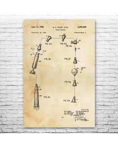 Space Capsule Launch & Recovery Patent Print Poster