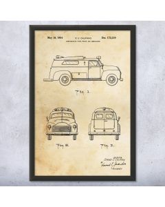 Retro Ambulance Patent Framed Print