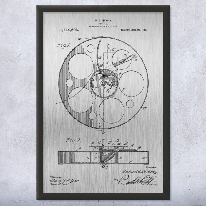 Movie Film Reel Patent Framed Print
