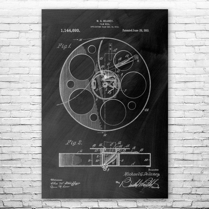 Movie Film Reel Patent Print Poster