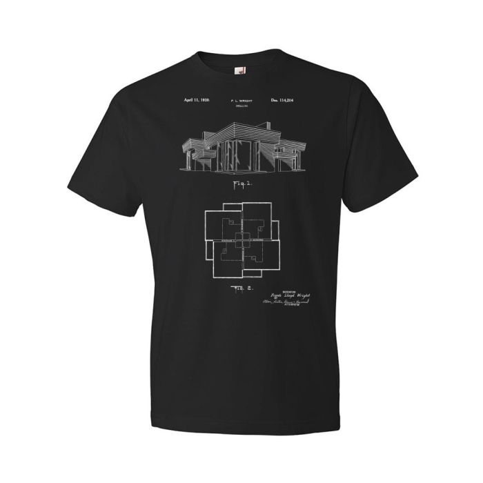 F.L. Wright House Patent T-Shirt, Architecture Tee, House Blueprint, Home Builder Gift, STRUCTURAL Engineer, Architect Gift, Engineering Gift