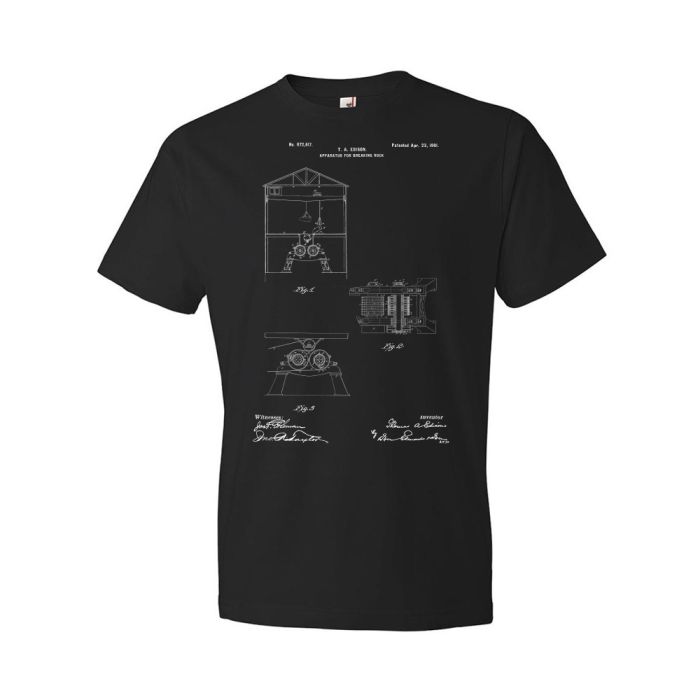 Thomas Edison Rock Crusher T-Shirt | Patent Earth